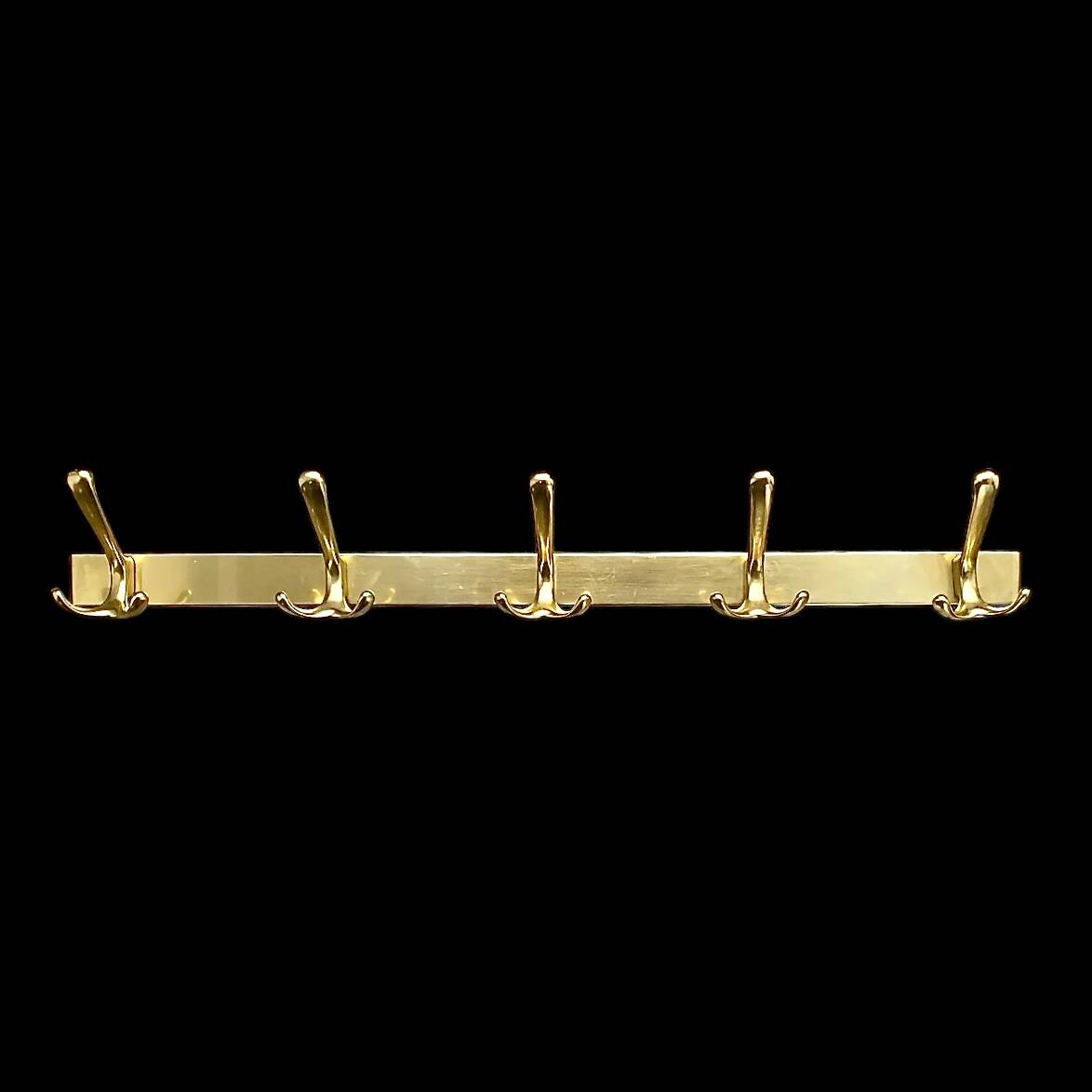 Vintage Gold Aluminum Wall Coat Rack with 5 Hooks
