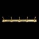 Vintage Gold Aluminum Wall Coat Rack with 5 Hooks