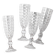Set of 4 Vintage Pressed Glass Champagne Flutes, Clear Italian Stemware