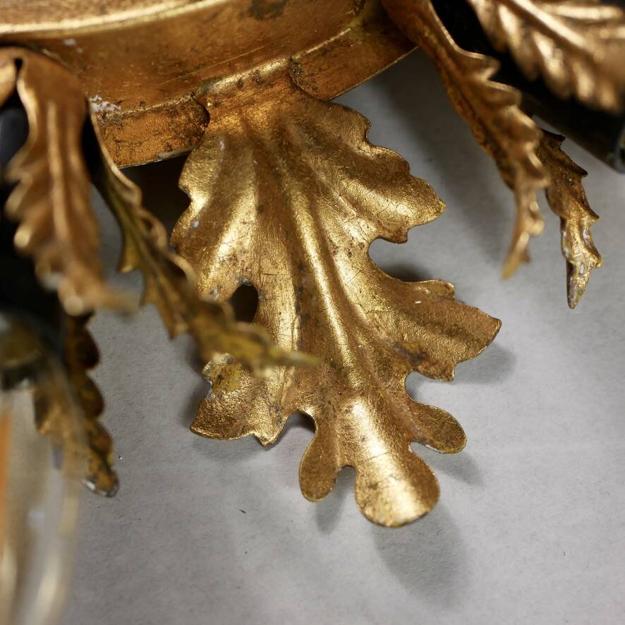 Italian gold wall or ceiling light, Banci Firenze, 1970s