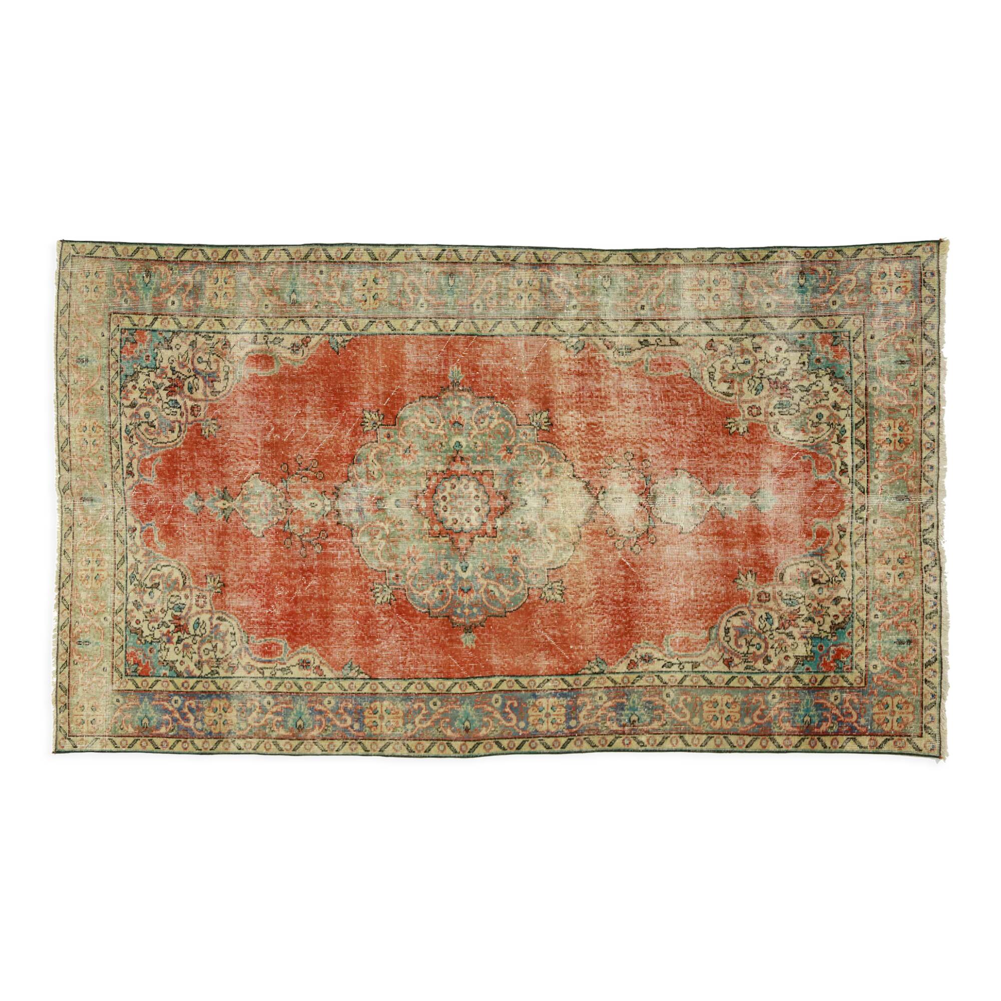 Anatolian handmade vintage rug 265 cm x 160 cm