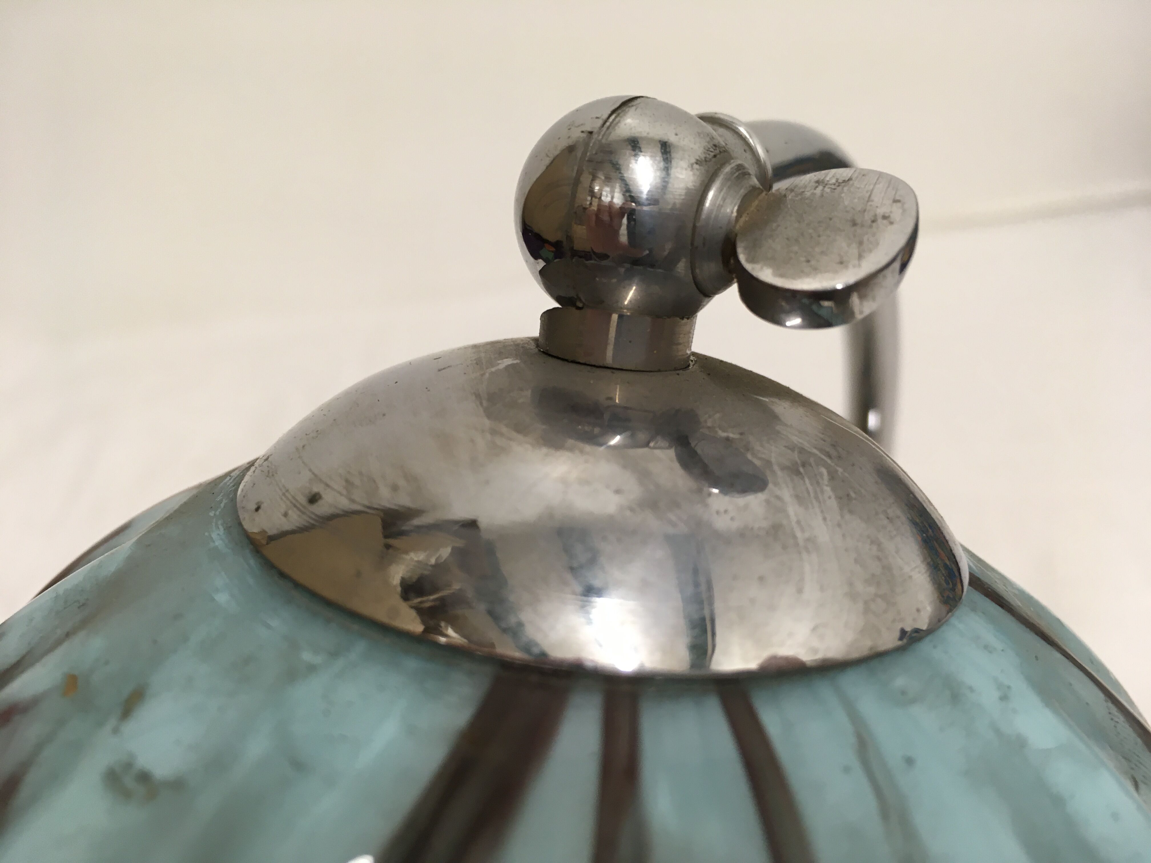 Opaline lamp blue marble art deco