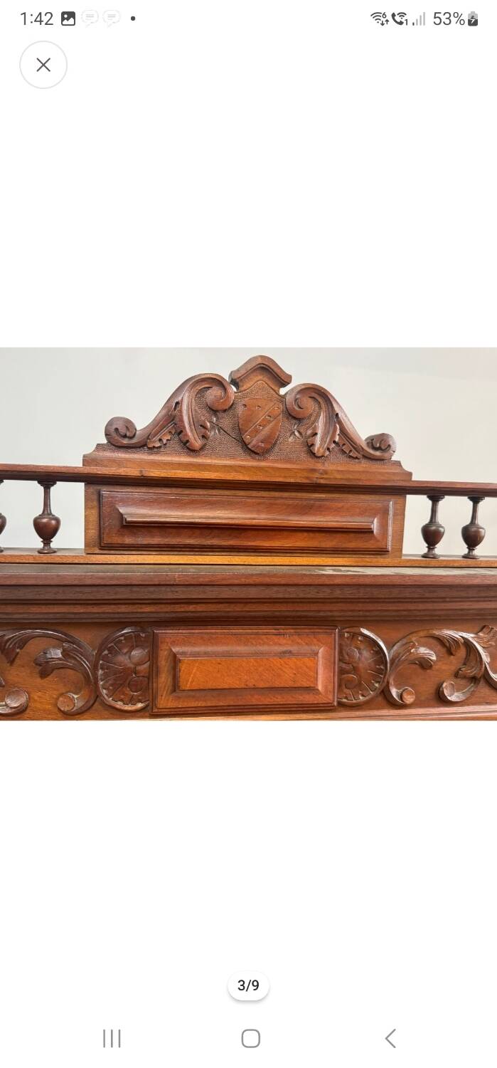 Wooden mirror in Neo-Henri II style, 20th century.