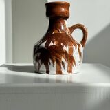 Small white and brown vase or pitcher West Germany H:15cm D:10.5cm