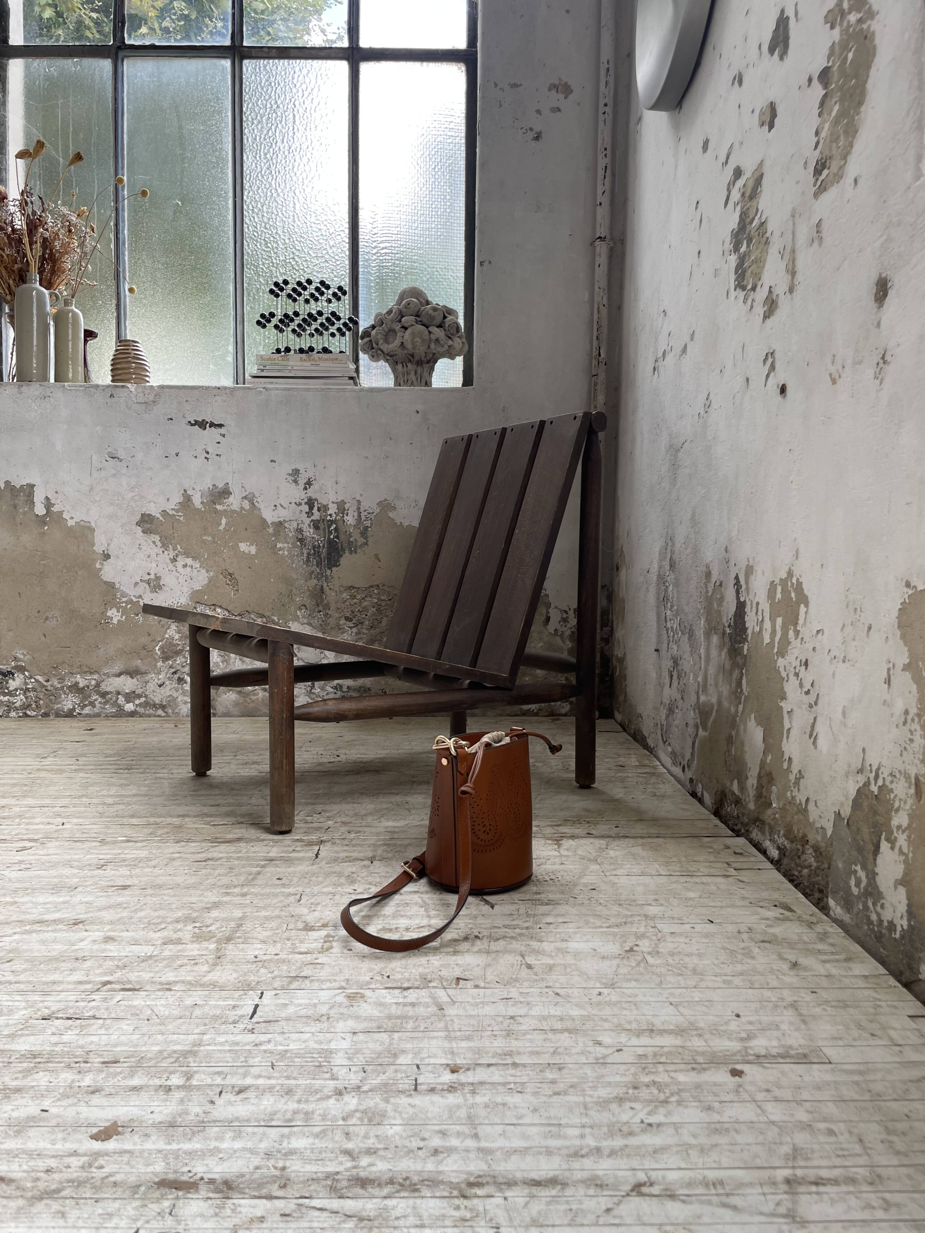 Modernist oak armchair