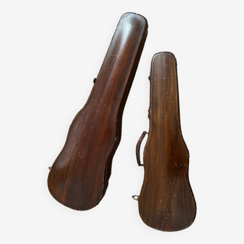 Two wooden violin cases