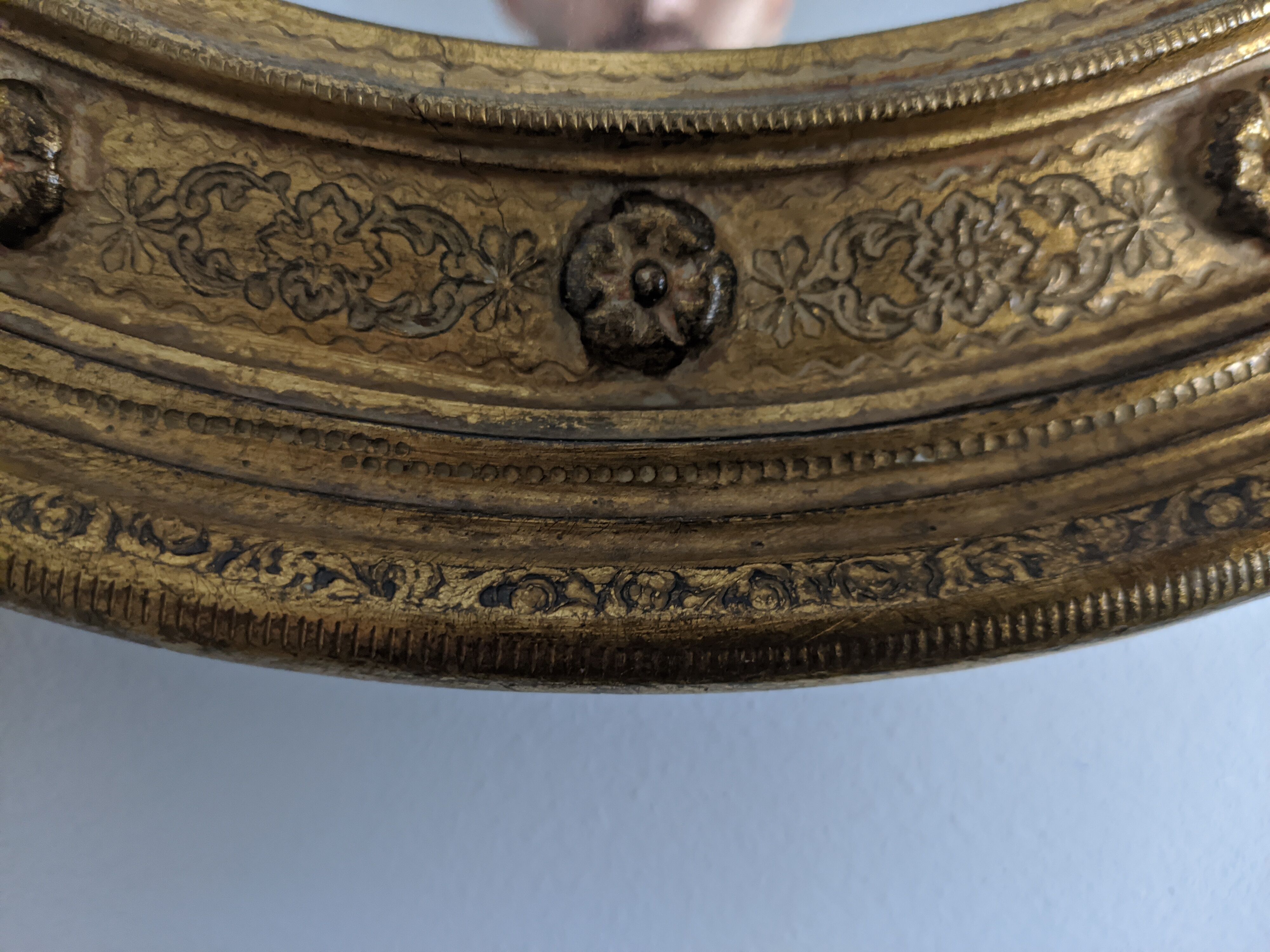 Old golden mirror 40 x 40 cm