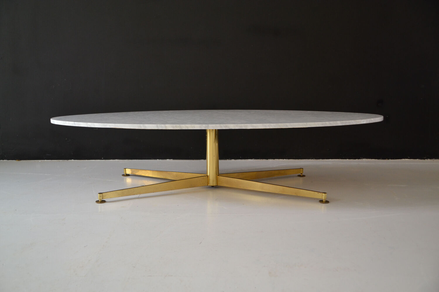 Coffee table by Michel Kin for Arflex in marble and brass