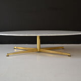 Coffee table by Michel Kin for Arflex in marble and brass
