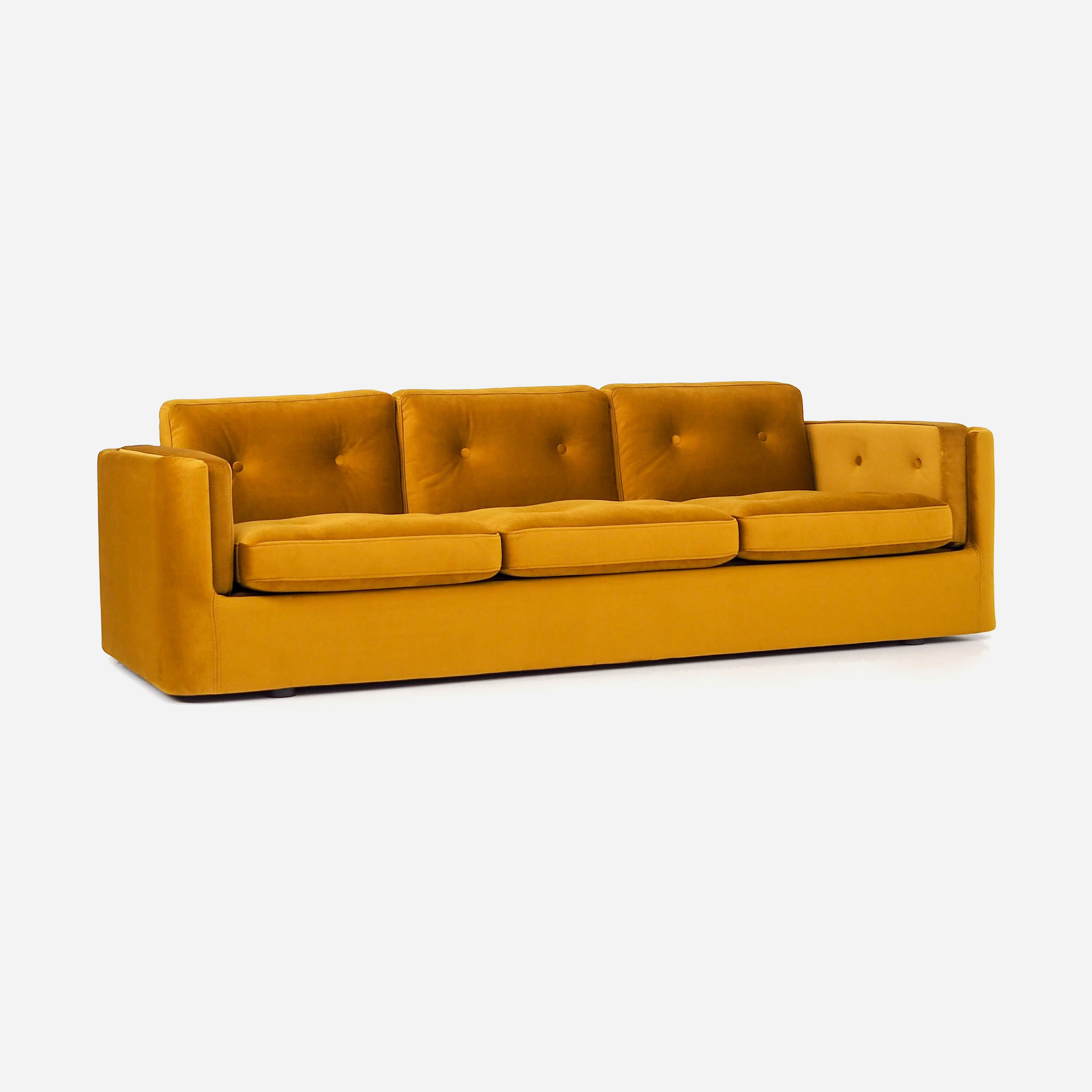 Sofa bergen mustard velour, scandinavian design