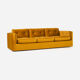 Sofa bergen mustard velour, scandinavian design