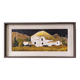 Mid-Century Modern Swedish Oil Painting "White Village" Vintage Framed Landscape