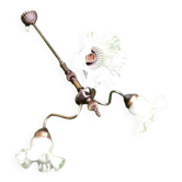 1970s chandelier with 3 light arms and frilled tulips