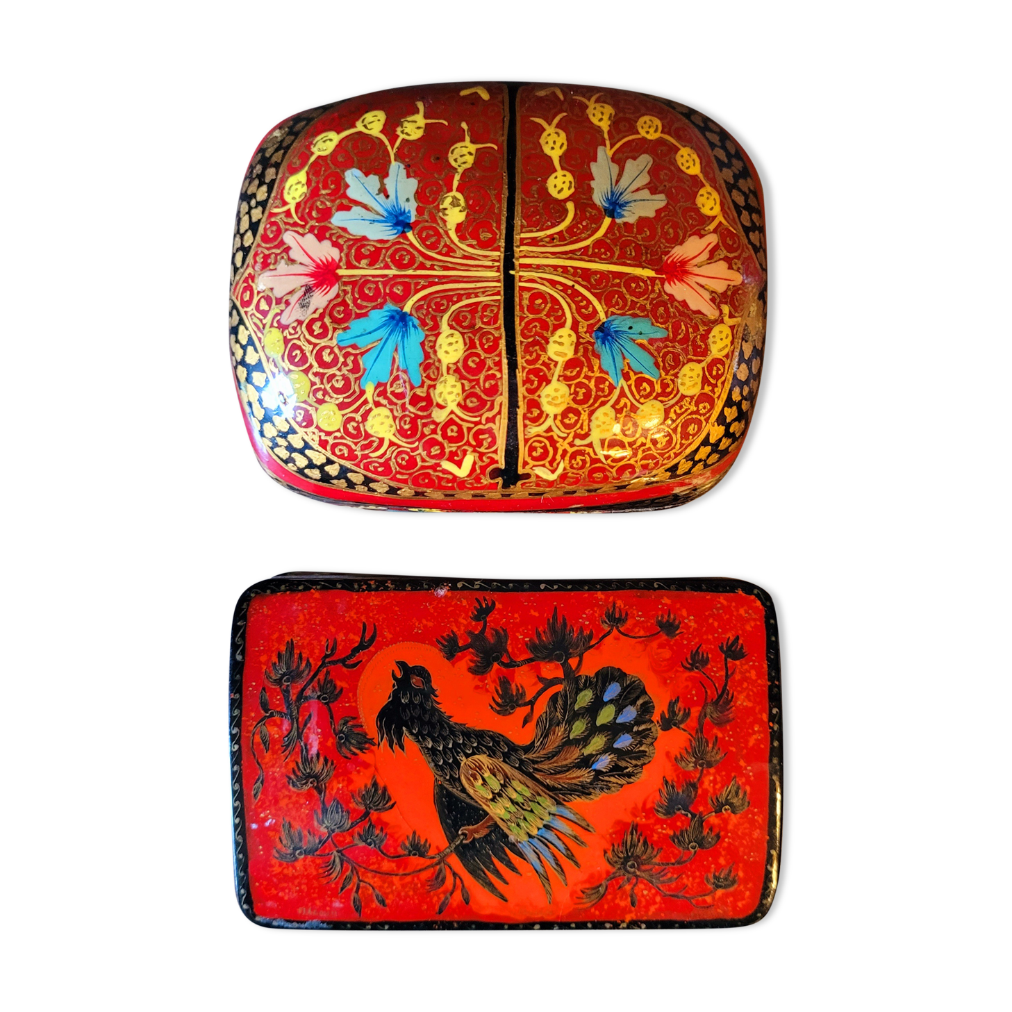 Old vintage lacquer boxes Russia