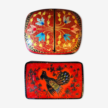 Old vintage lacquer boxes Russia