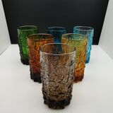 Geoffrey Baxter's 6-glass service by Whitefriars, England 1960