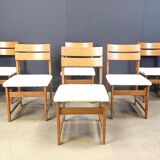 Set of 6 brutalist dining chairs, 1970s