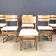 Set of 6 brutalist dining chairs, 1970s