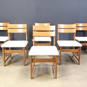 Set of 6 brutalist dining chairs, 1970s