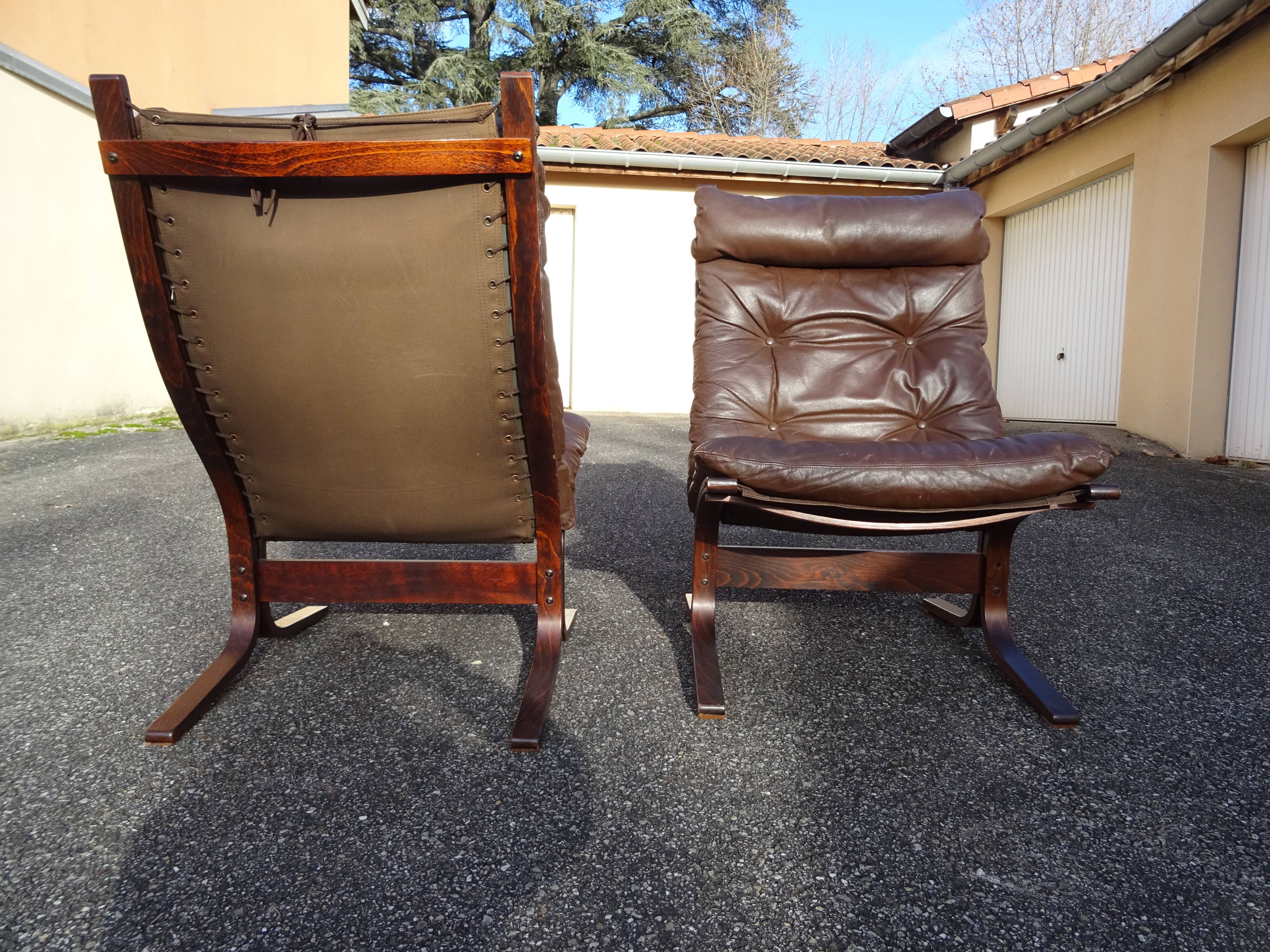 Paire de fauteuils Siesta design Scandinave Ingmar Relling Westnofa An 70