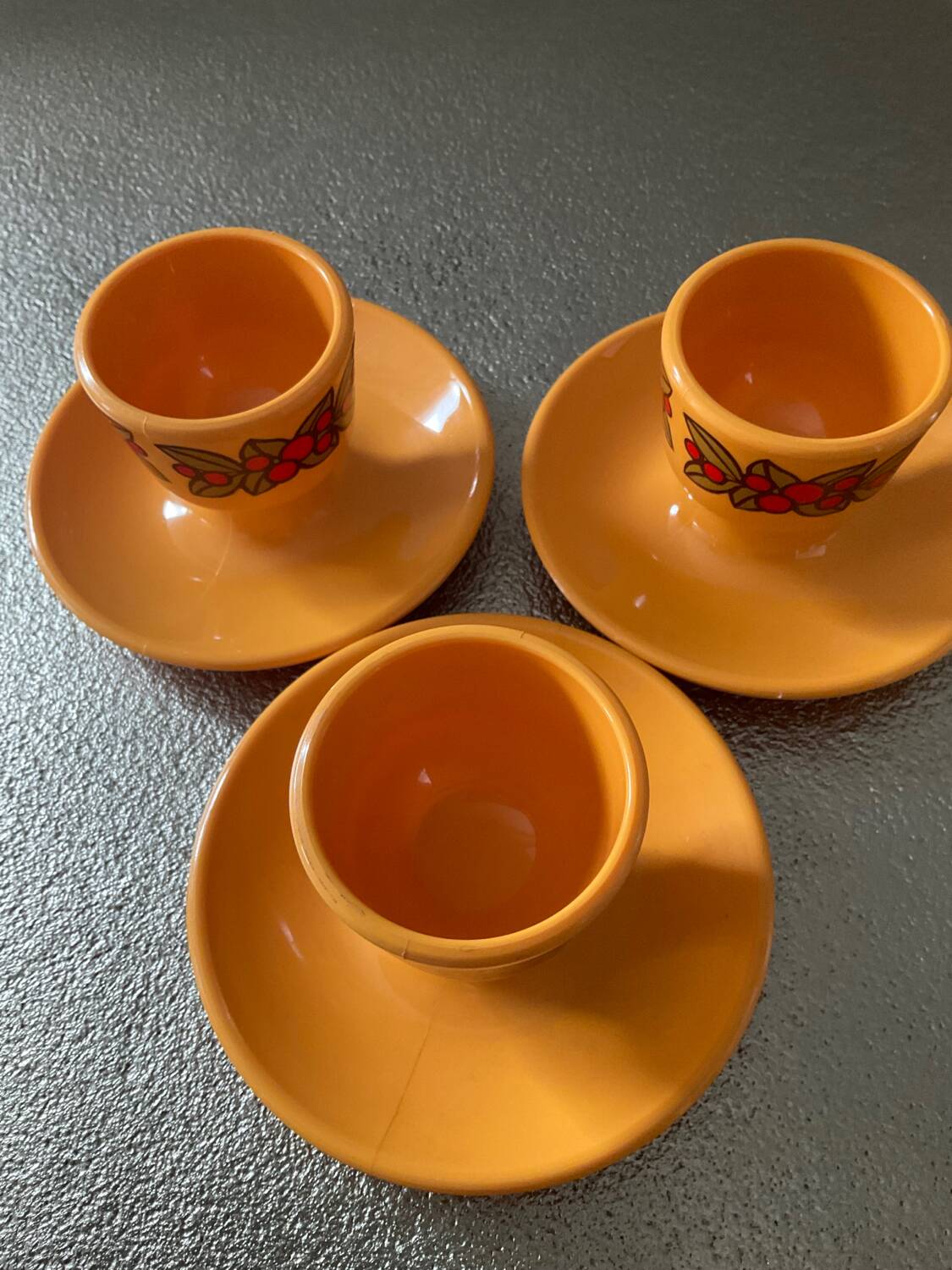 3 Emsa Germany egg cups 60s-70s