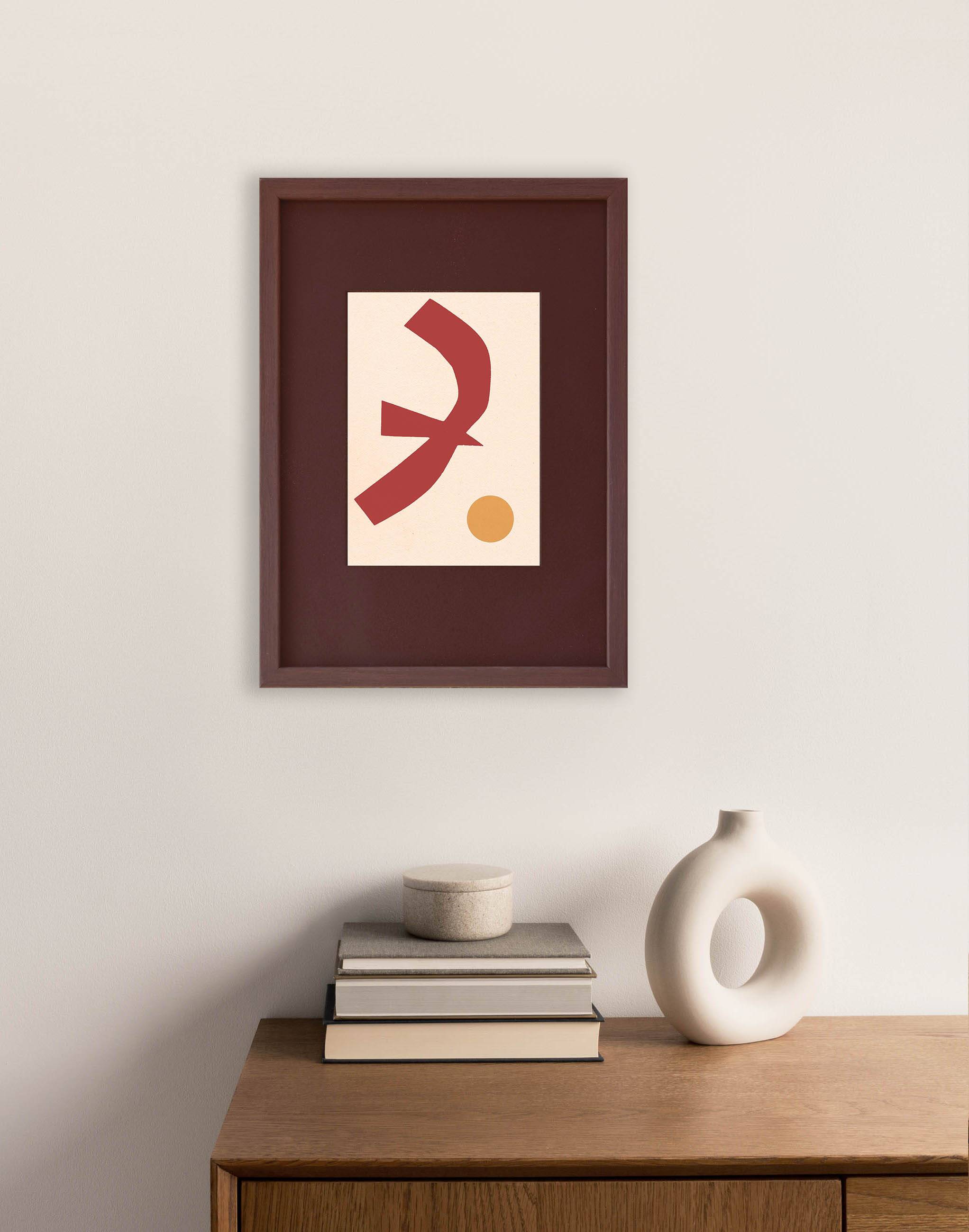 Collage on old paper inspired by Matisse signed eawy