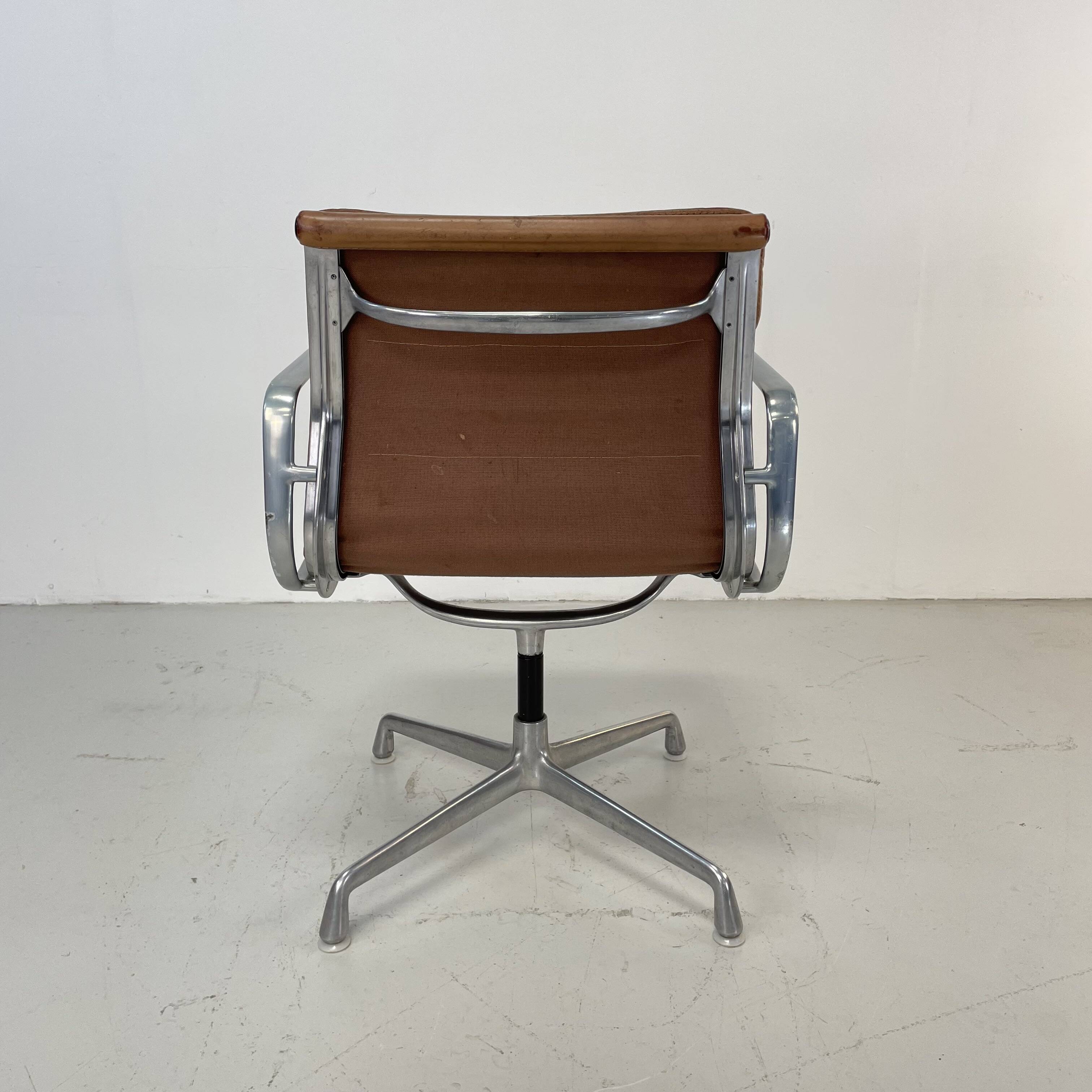 Eames Herman Miller tan / camel leather Soft Pad Group chair