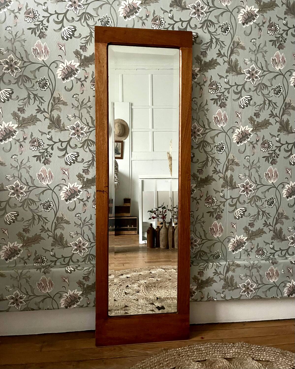 Large rectangular beveled mirror