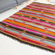 Vibrant Vintage Anatolian Kilim,Hand-Woven Wool & Cotton Rug – sku 137