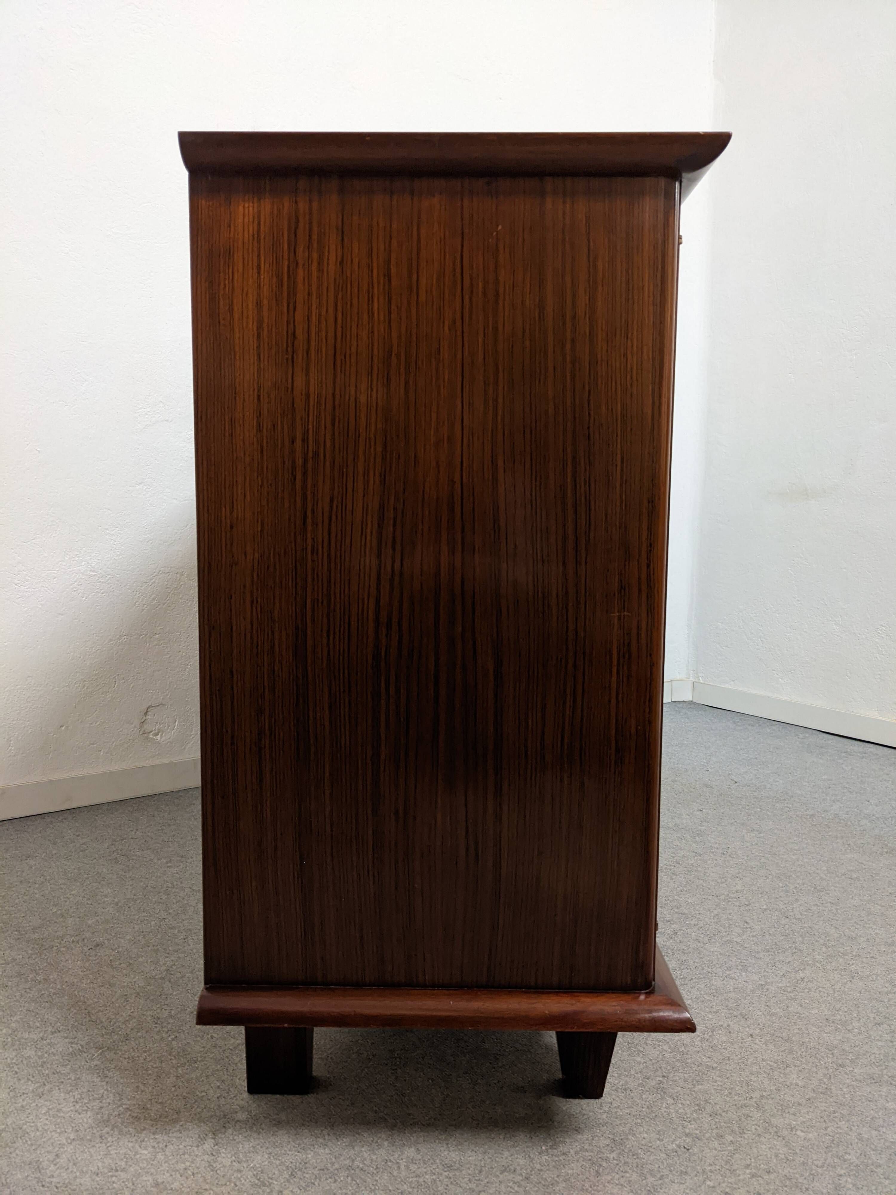 Art Deco style sideboard in rosewood and sycamore, France circa 1950