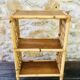 Wall shelf blond wood, bamboo, vintage rattan