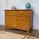 Commode vintage à 3 tiroirs pieds compas en chêne clair