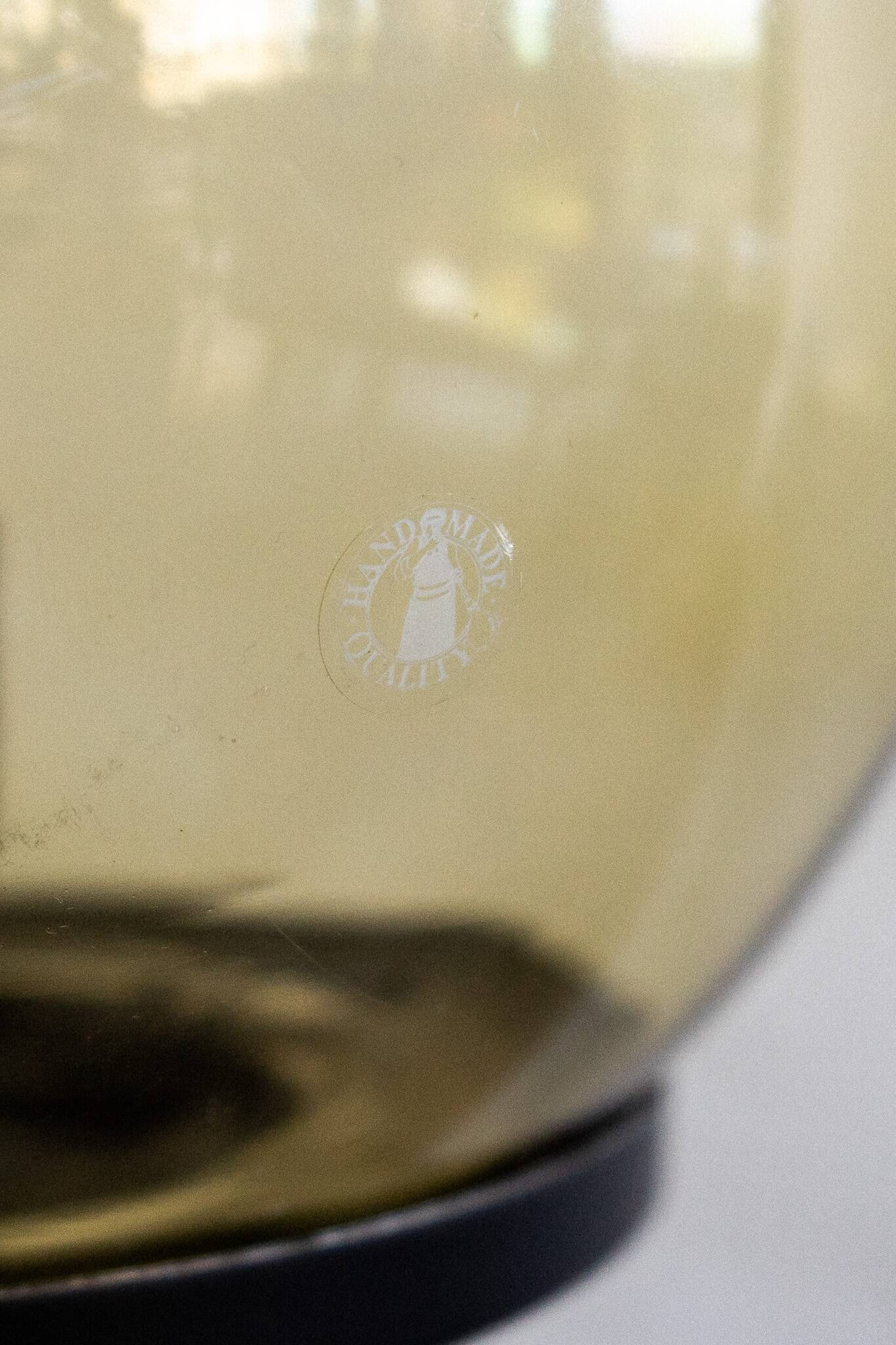 Vintage glass metal floor lamp, 80s