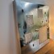 Wall light by Angelo Brotto, polished steel and Murano glass.