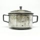 Art Deco sugar bowl, silver-plated brass, Poland, 1930s