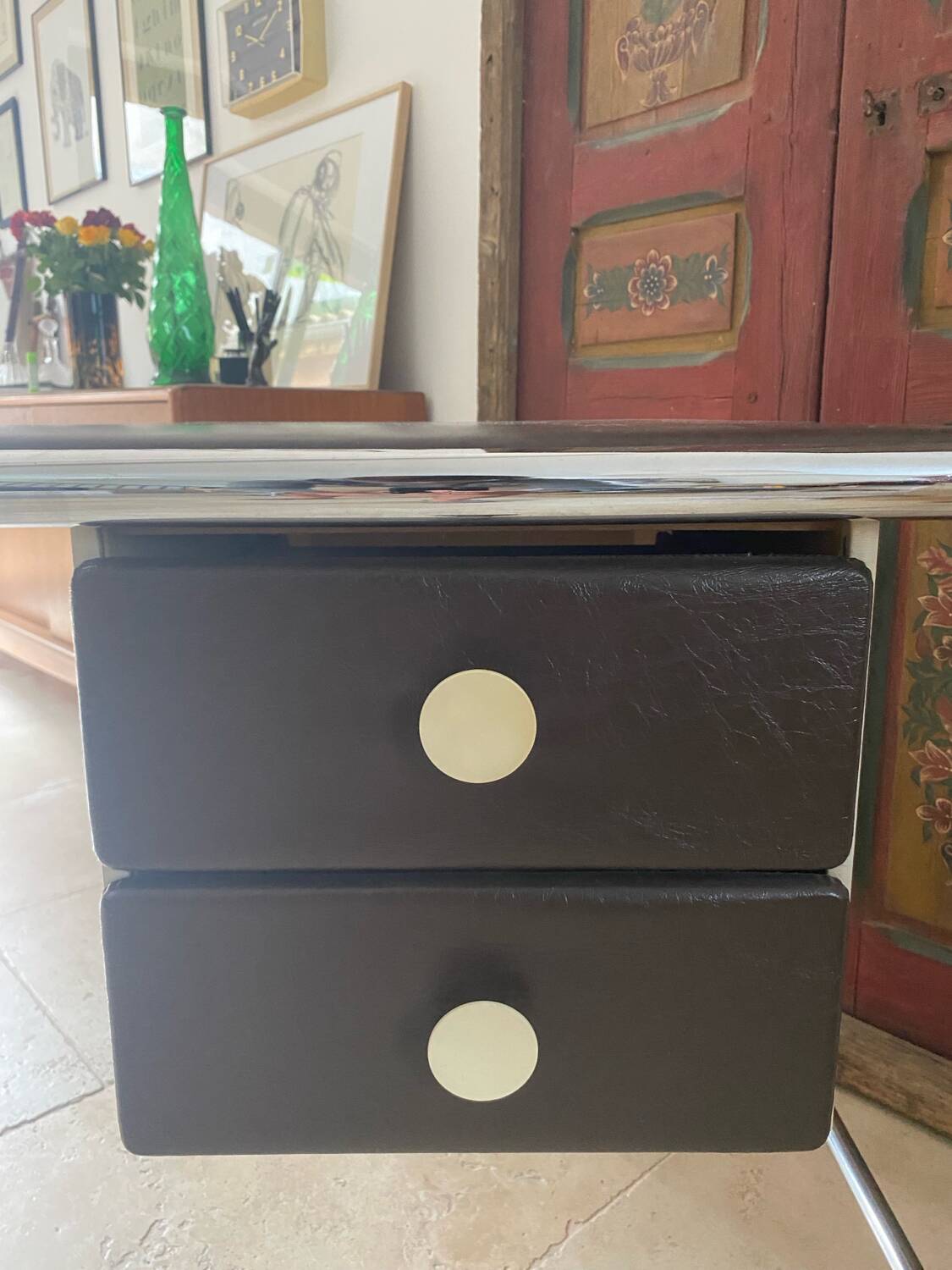 Tubular desk from the 70s/80s