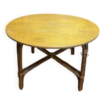 Bamboo and oak garden table