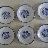6 assiettes plates Lunéville  faience ancienne