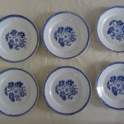 6 assiettes plates Lunéville  faience ancienne