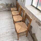 Set of 4 straw chairs circa Dordogne