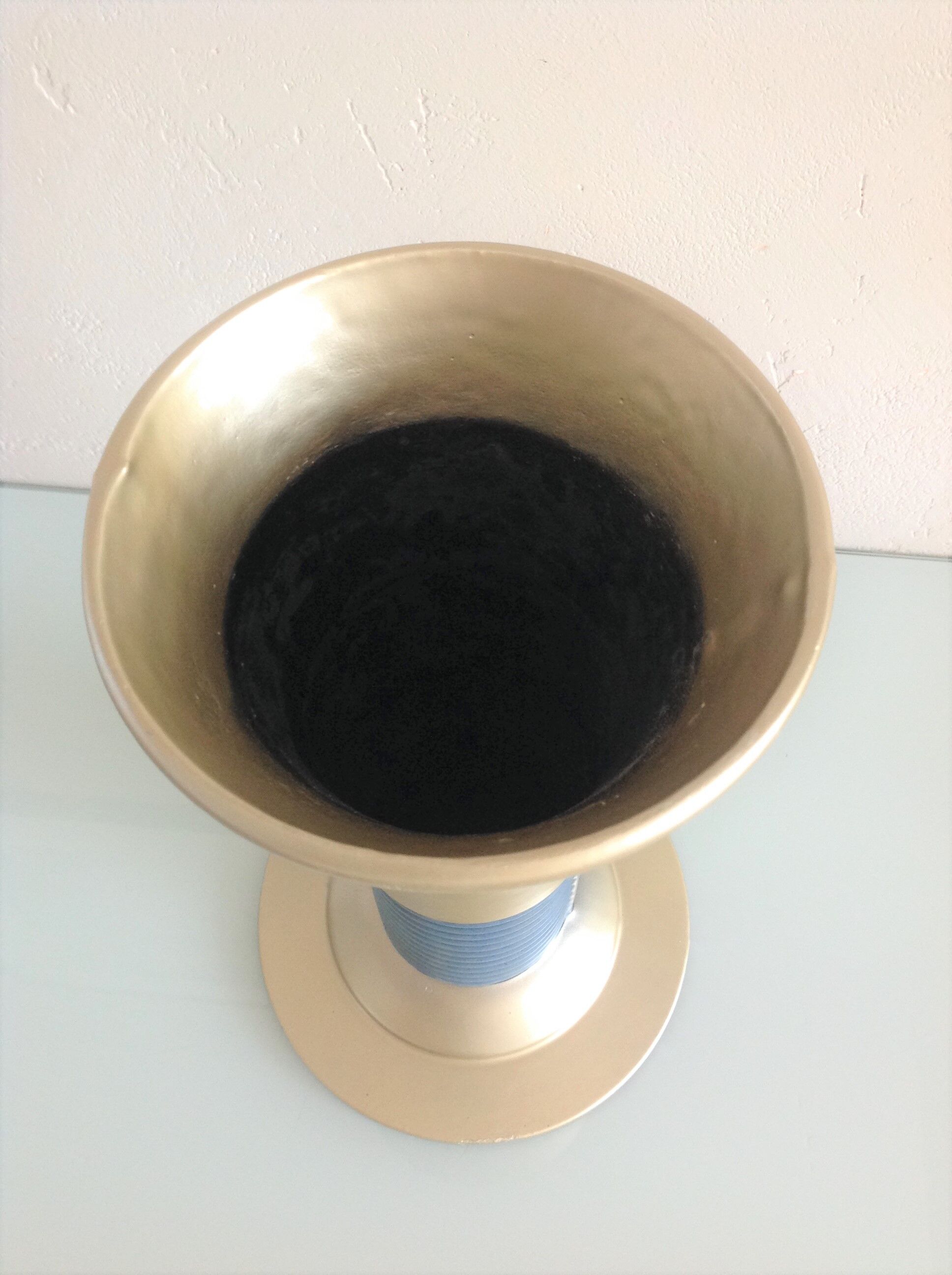 Blue and gold tulip vase in enamelled art deco style / 30s-40s