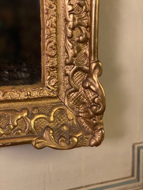 Golden Carved Wood Regency Mirror, Early 18th Century