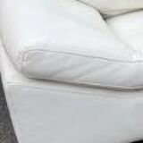 Leather sofa, white leather corner sofa, Crozatier