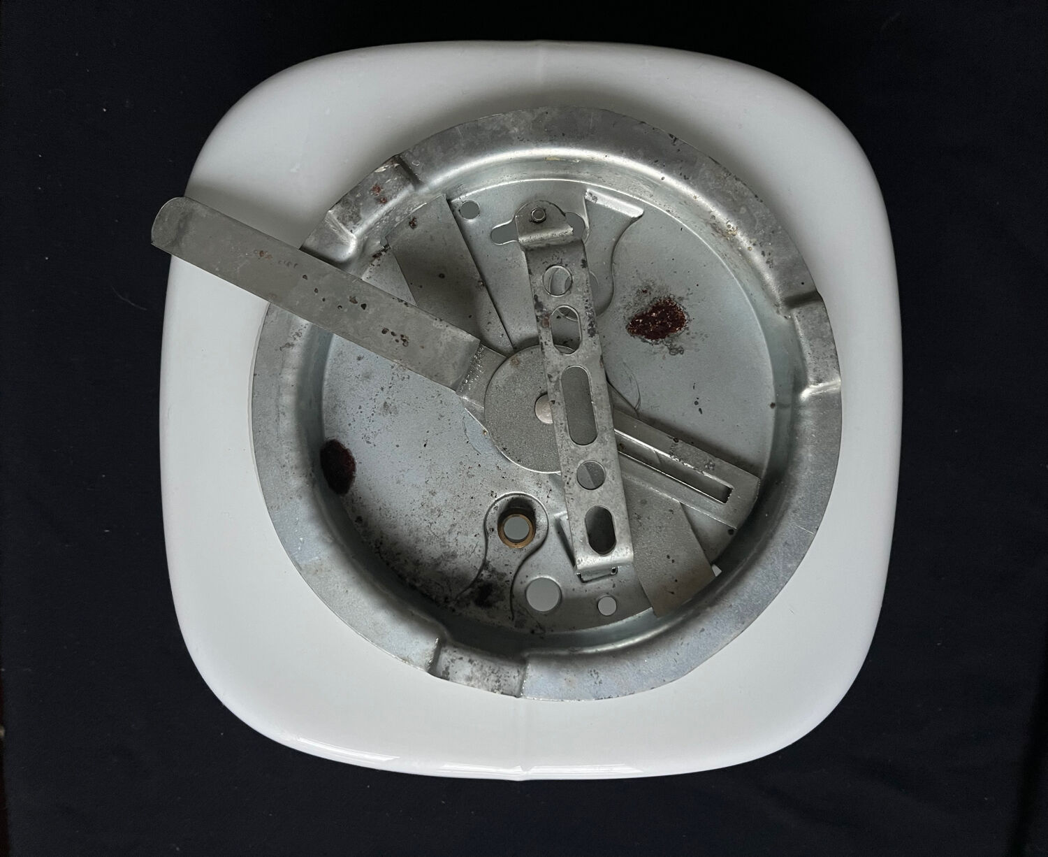 Minimalist square opaline ceiling light or wall lamp.