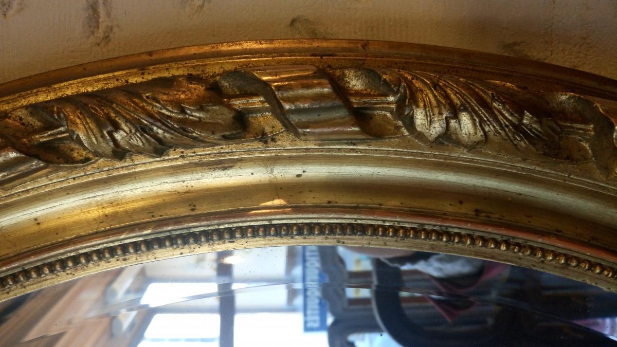 Mirror oval wood stuck and Golden State 110 x 68