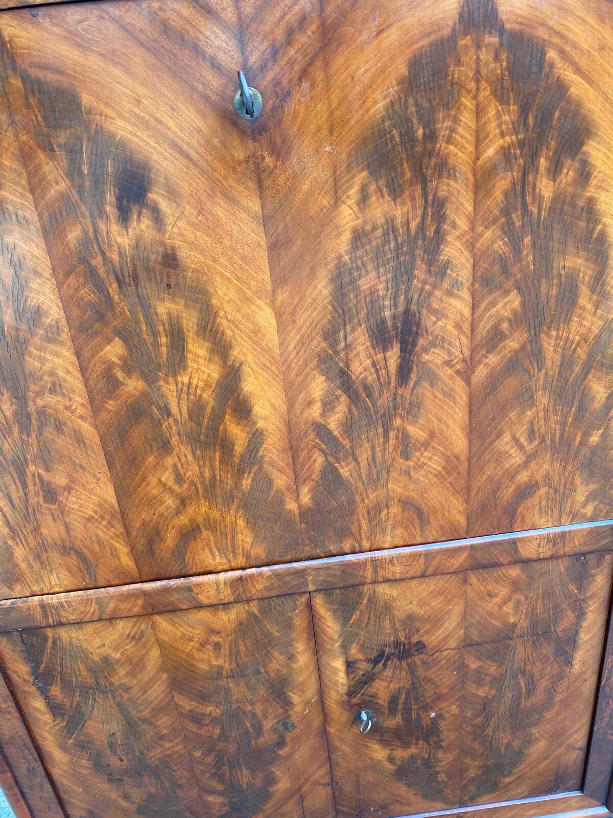 Louis Philippe burr walnut and marble secretary from the 19th century