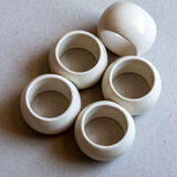 Set of five rounds of vintage stoneware towel