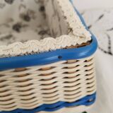 Sewing box, work box, scoubidou, blue