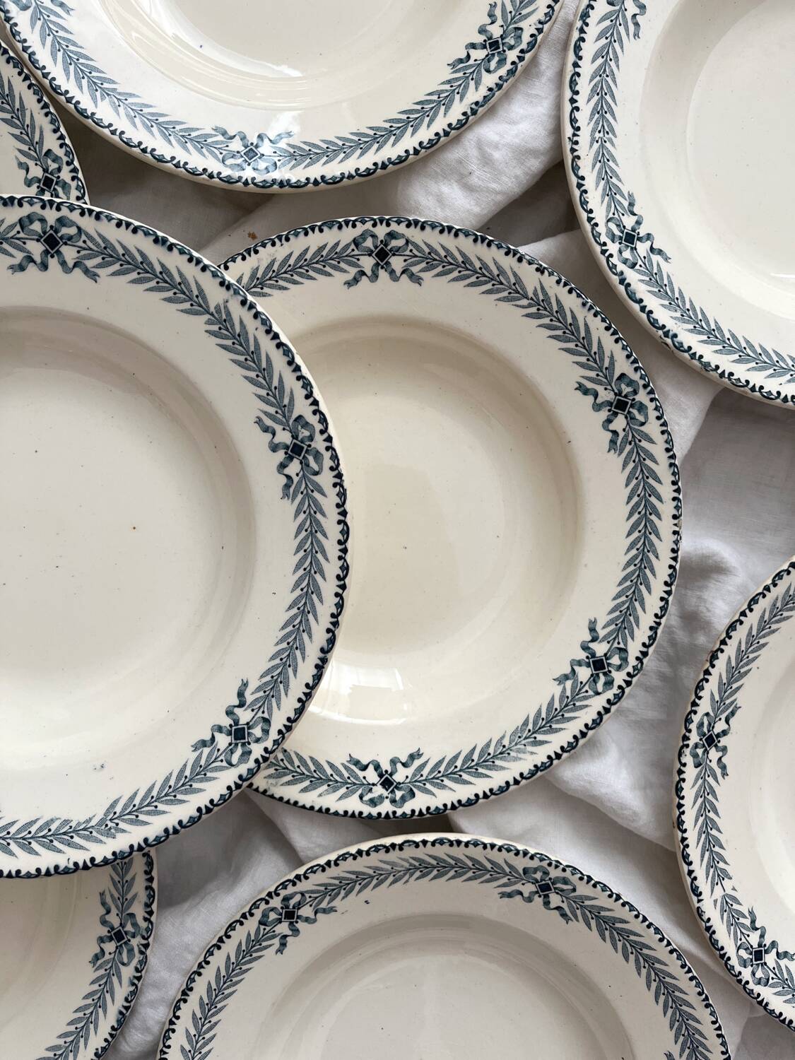 10 deep iron earthenware plates “Chinon” Choisy le Roi