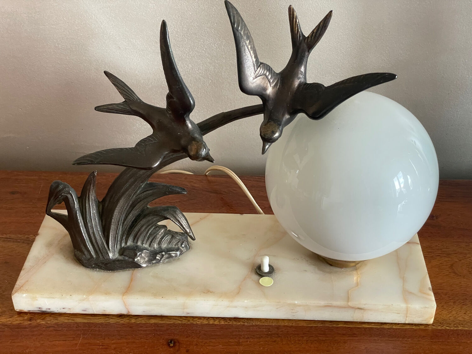 Art Deco swallow lamp